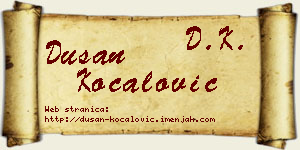 Dušan Kočalović vizit kartica